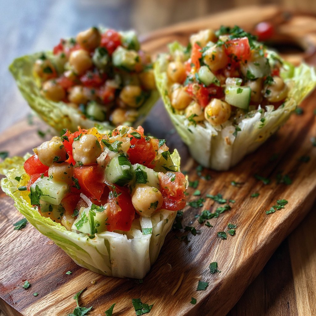 Chickpea Salad in Endive Cups