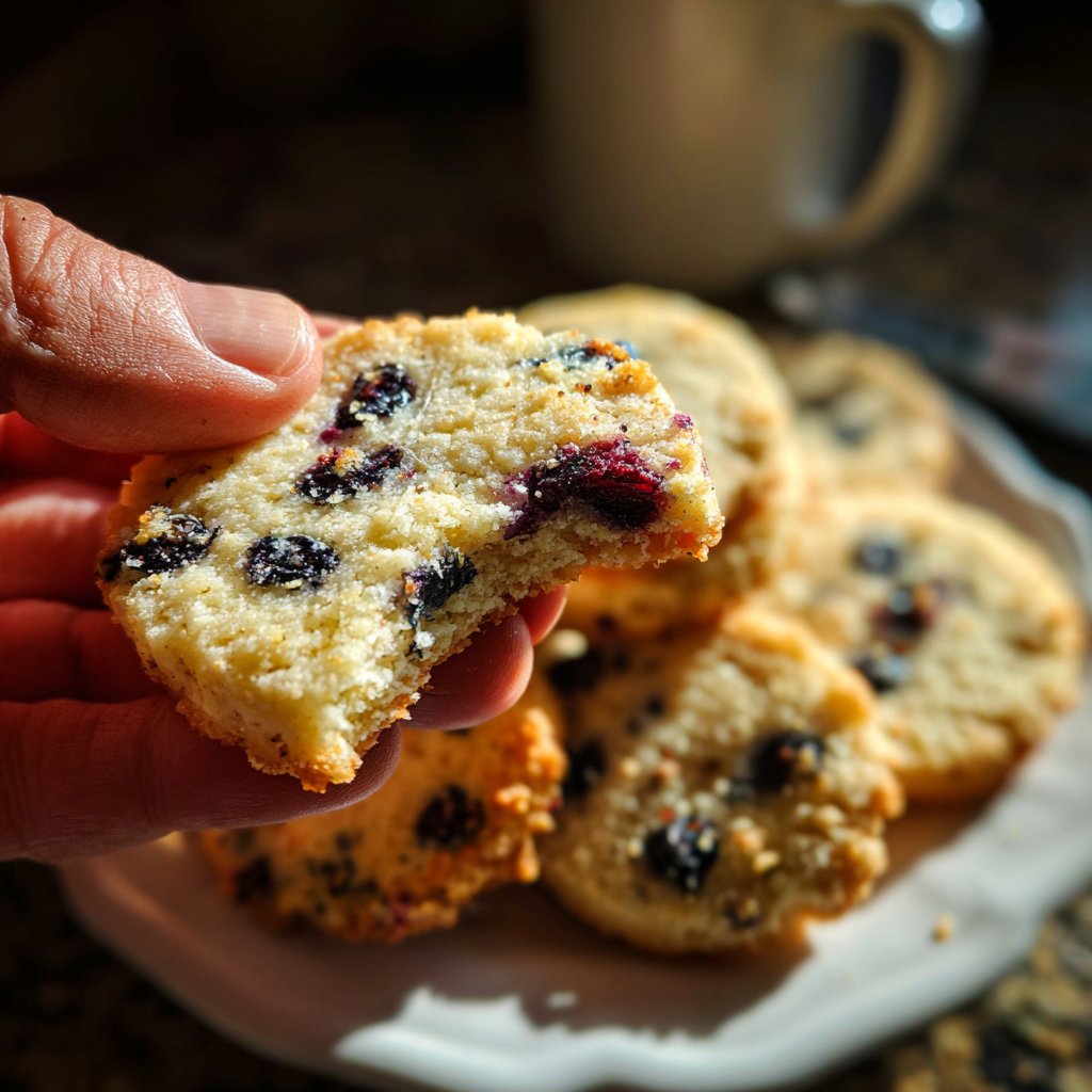Blueberry Lemon Shortbread Cookies