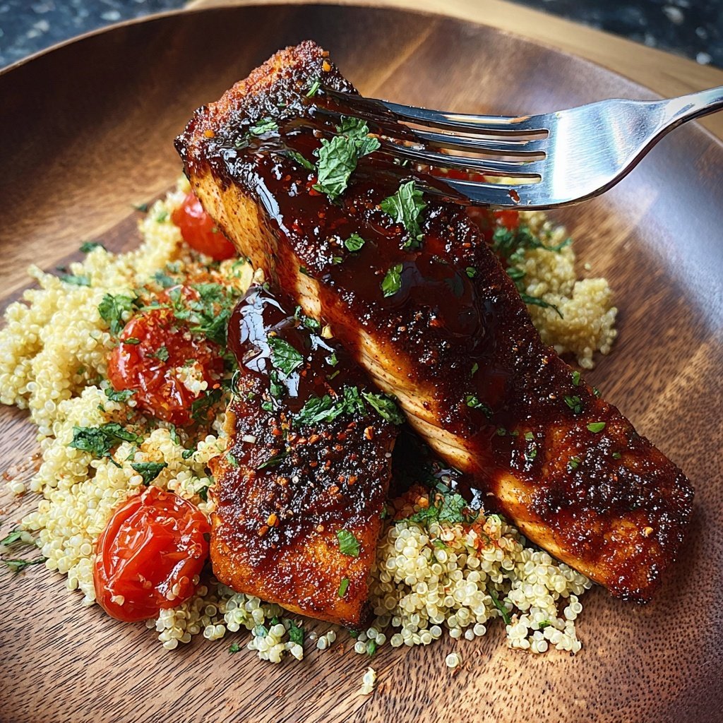 Barbecue Salmon and Quinoa