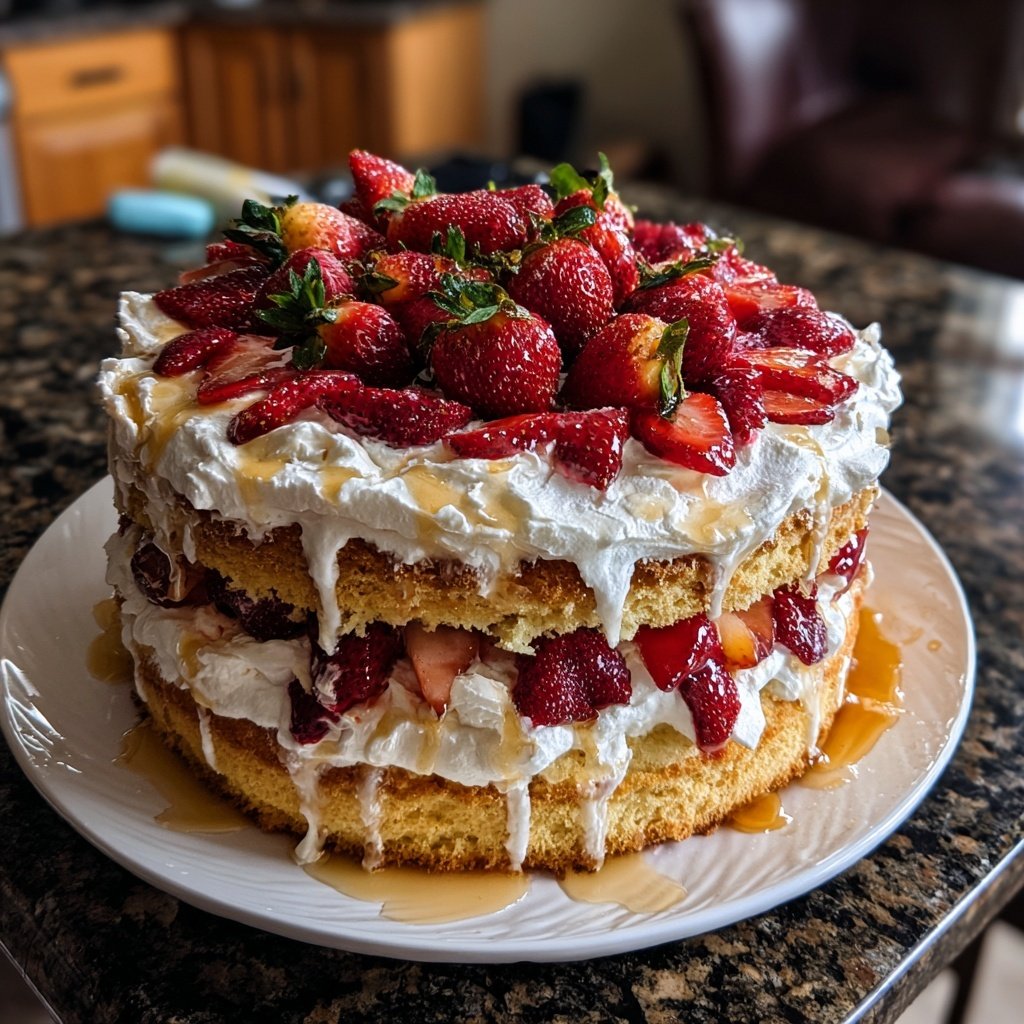 Ginger Peach Strawberry Shortcake